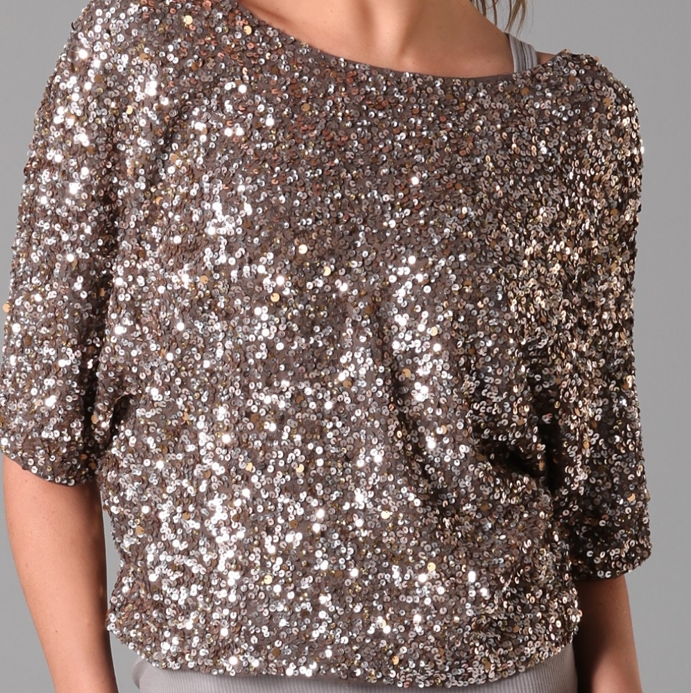 Vince Sequined Chiffon Top